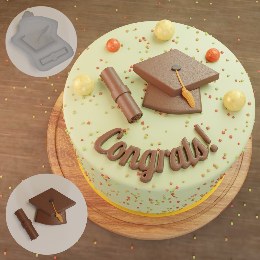 Silicone mold - graduation hat